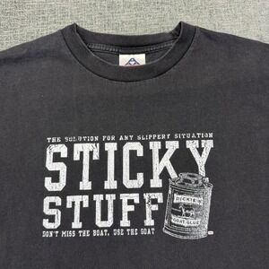 Vintage Dickies‎ Goat Glue Sticky Stuff Long Sleeve Shirt Black Mens XL 90's